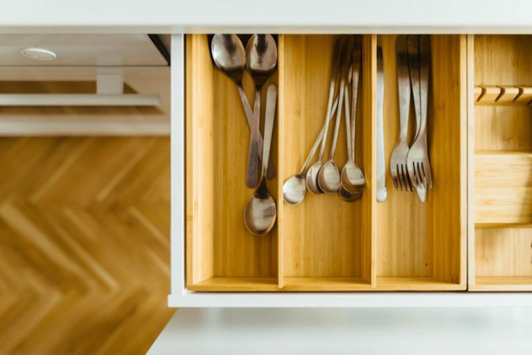 Kitchen Organization - silver utensils in drawer