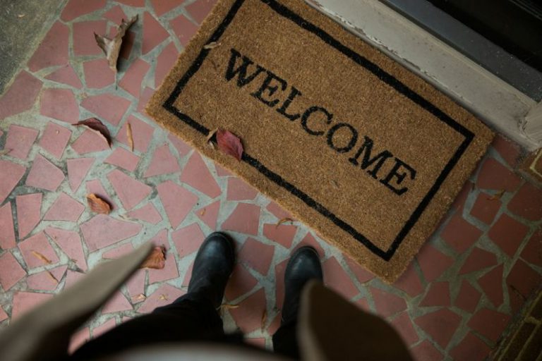 Welcome Mat - brown and beige welcome area rug