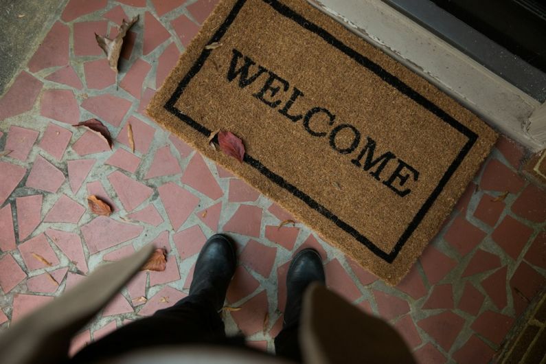 Welcome Mat - brown and beige welcome area rug